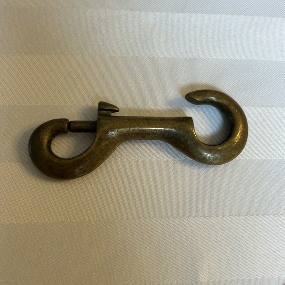 Vintage 3.5” brass open eye snap hook